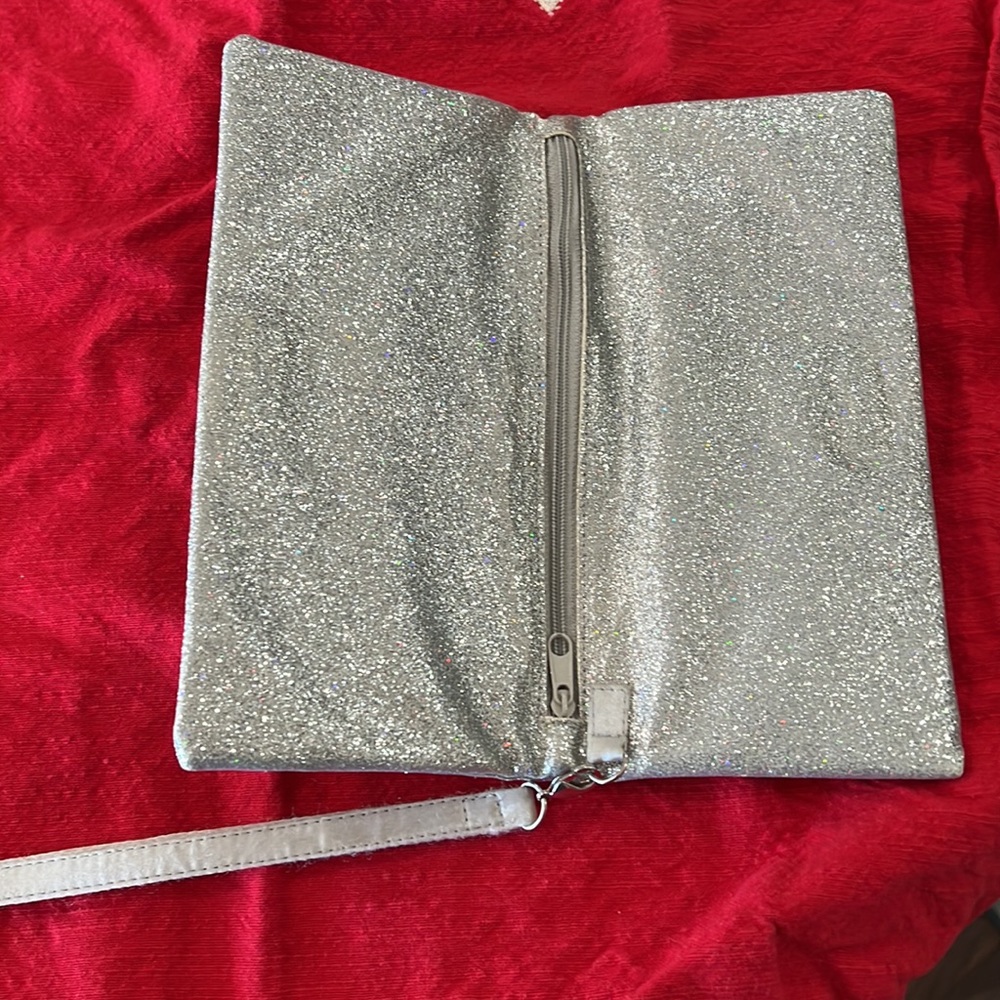 MIA Silver Glitter Clutch